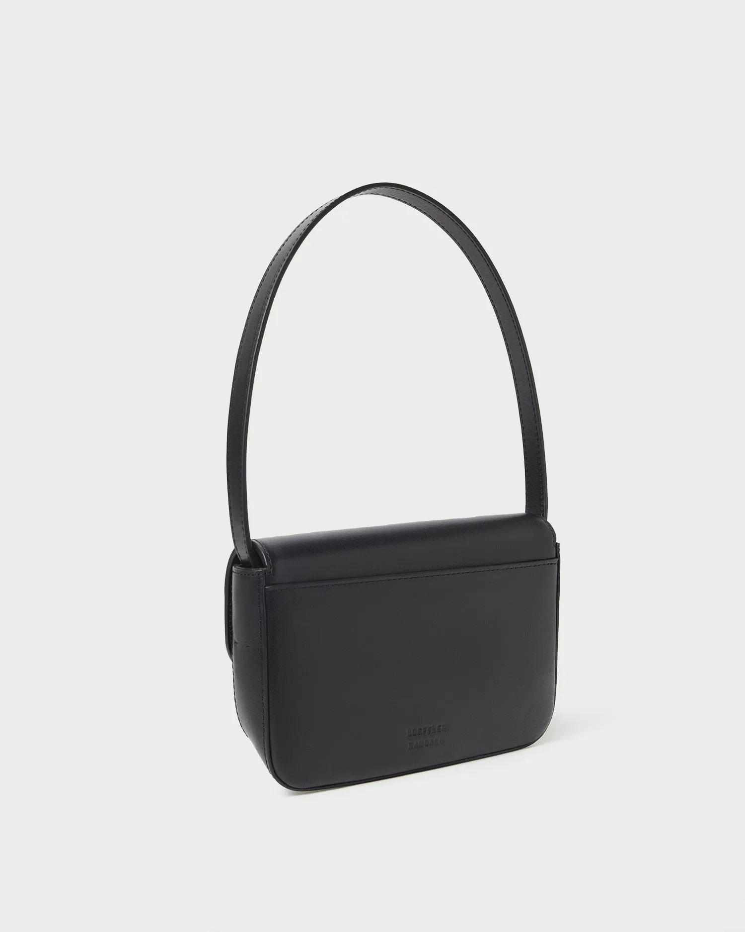 Stefania Black Leather Baguette Bag