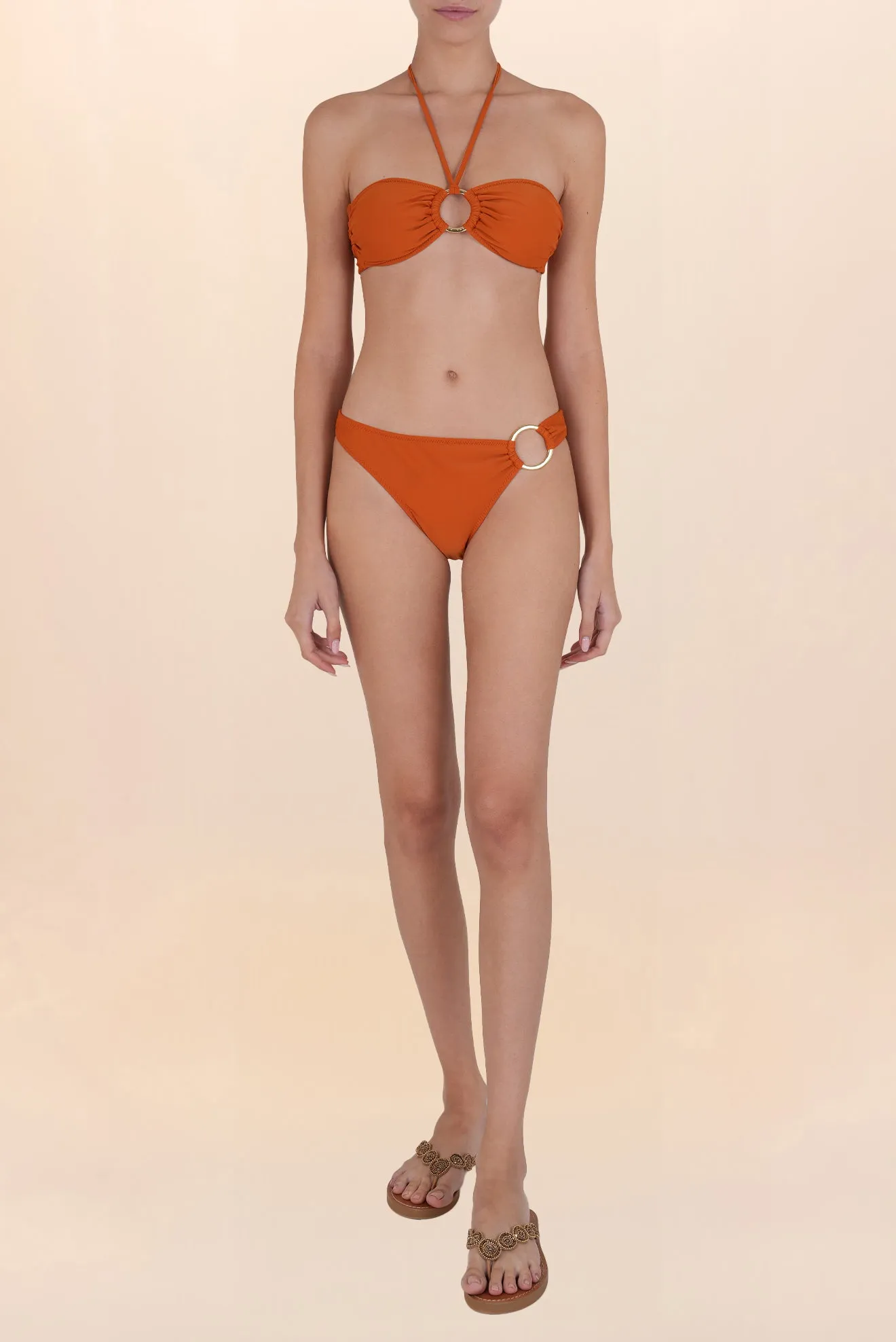 Strapless Bikini Top Fox Orange