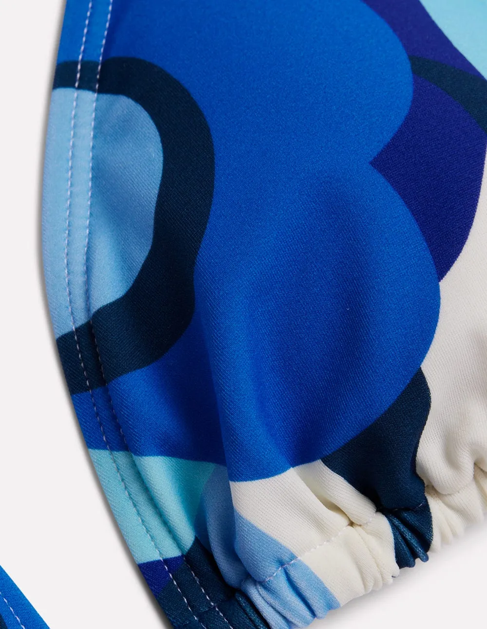 Symi String Bikini Top-Blue. Abstract Swirl