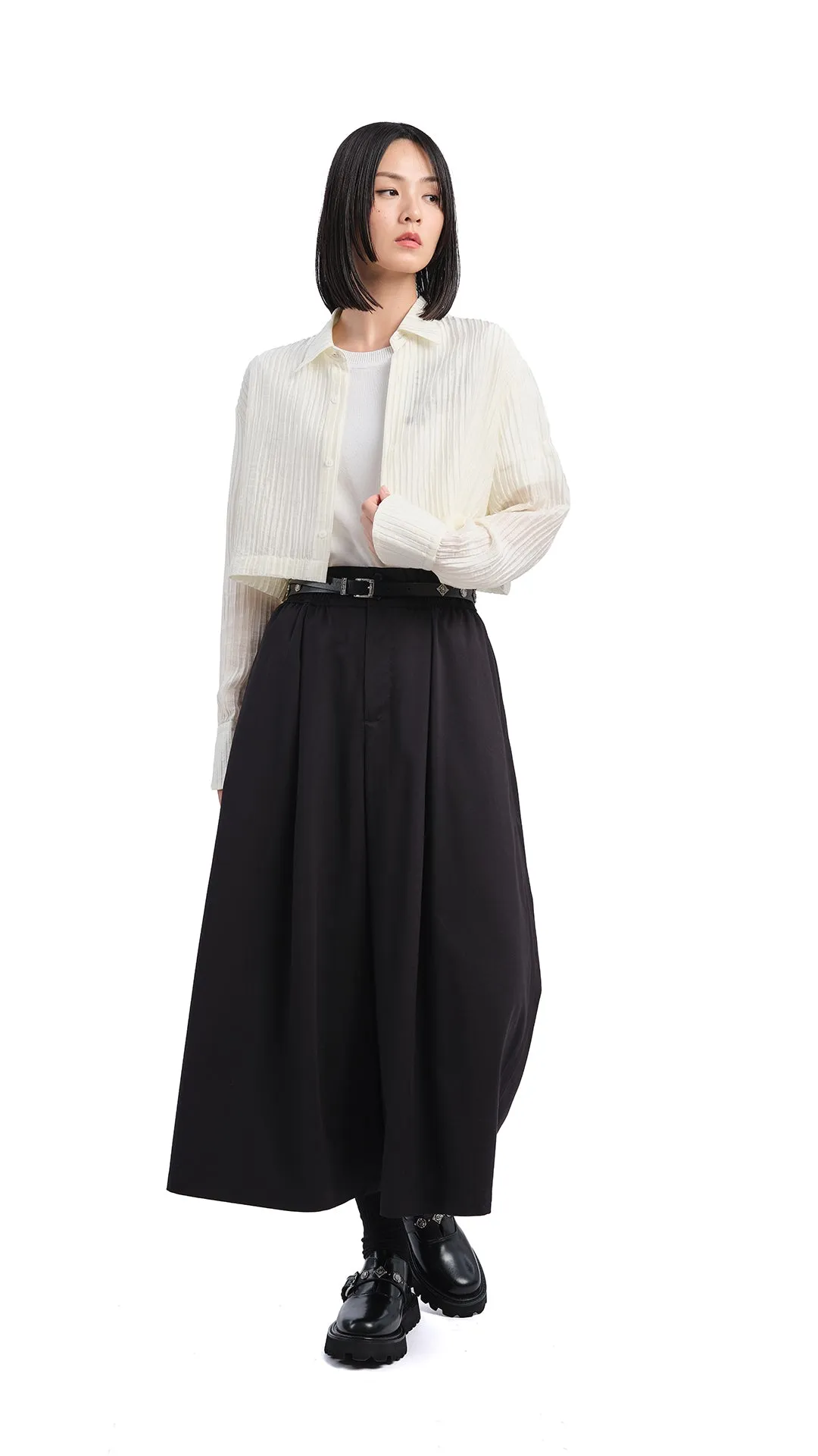 Textual Cropped Shirt