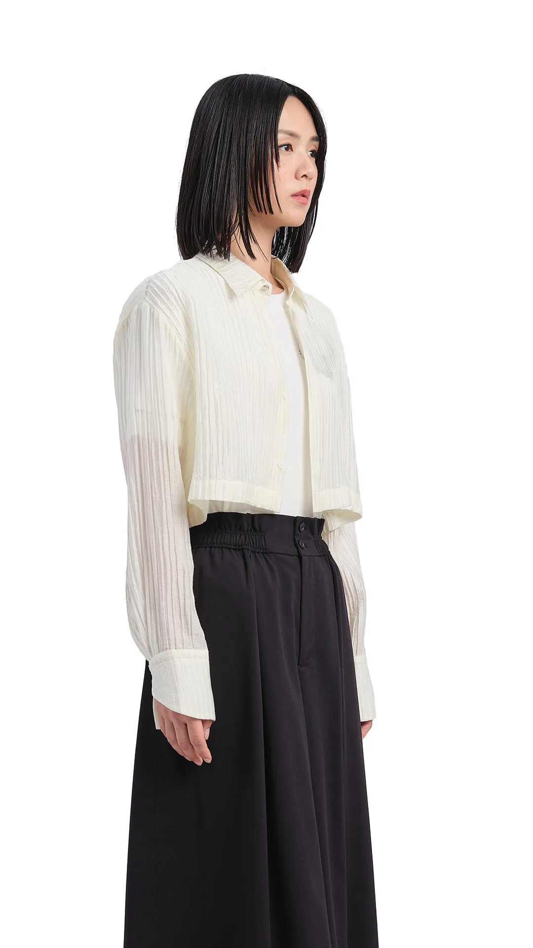 Textual Cropped Shirt