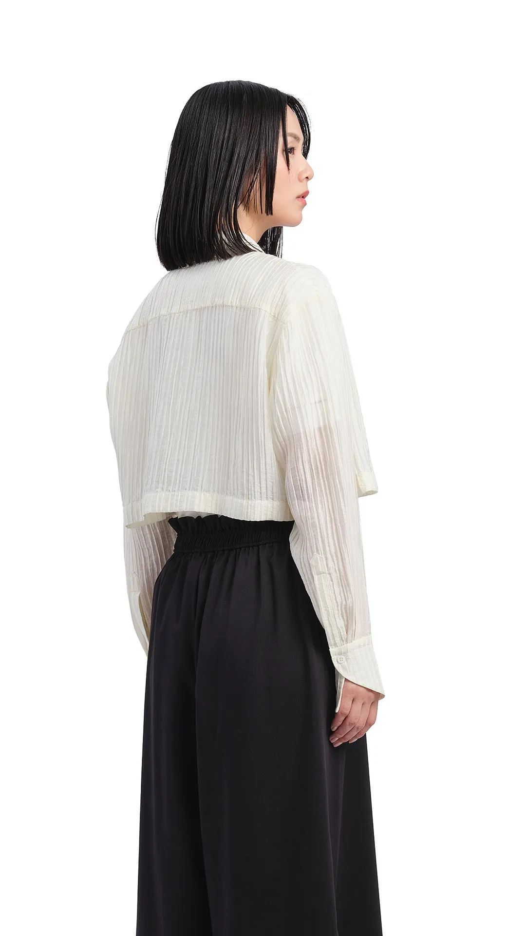 Textual Cropped Shirt