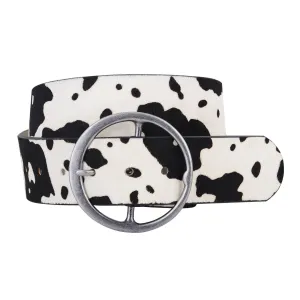 Wide Dalmatian Hide Belt