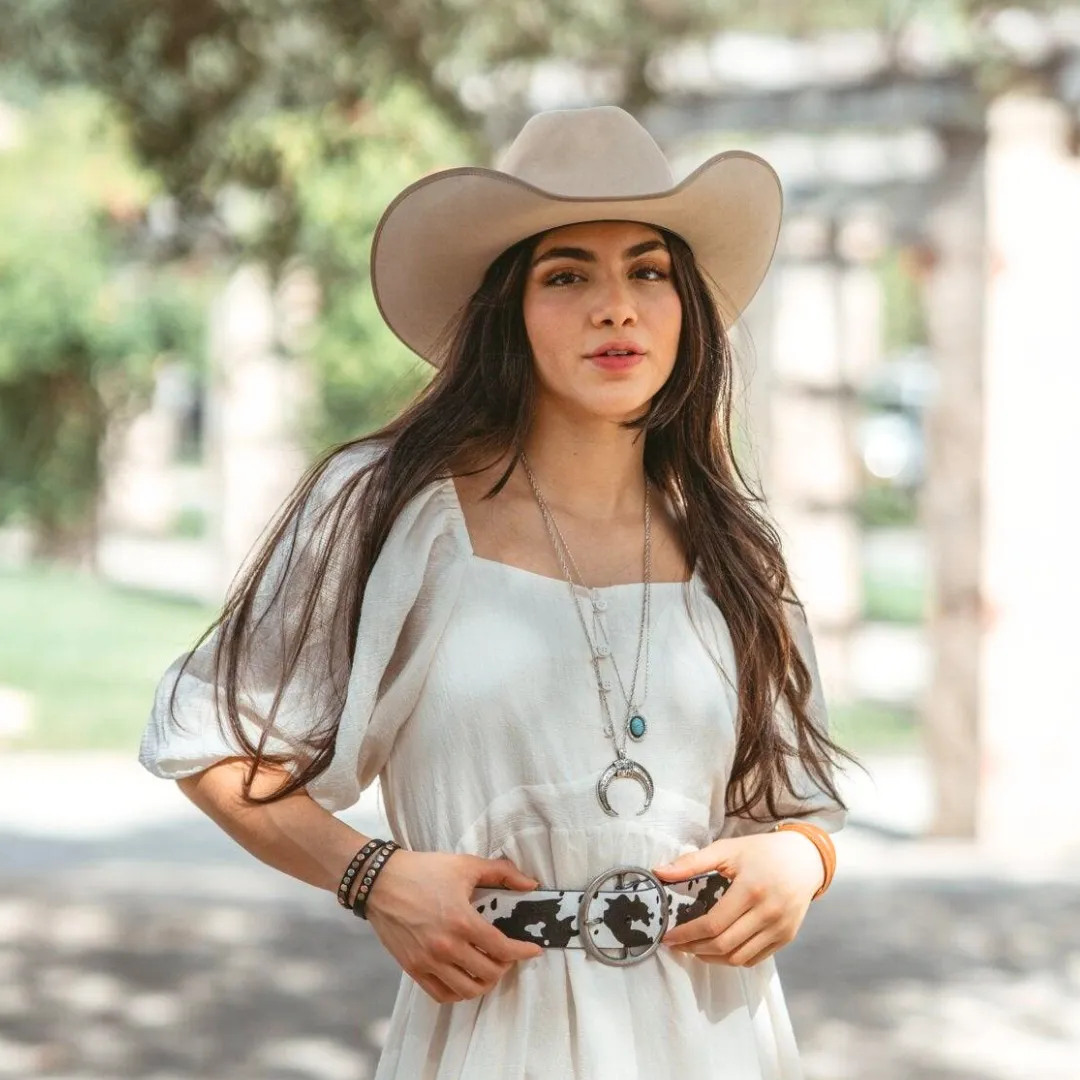Wide Dalmatian Hide Belt