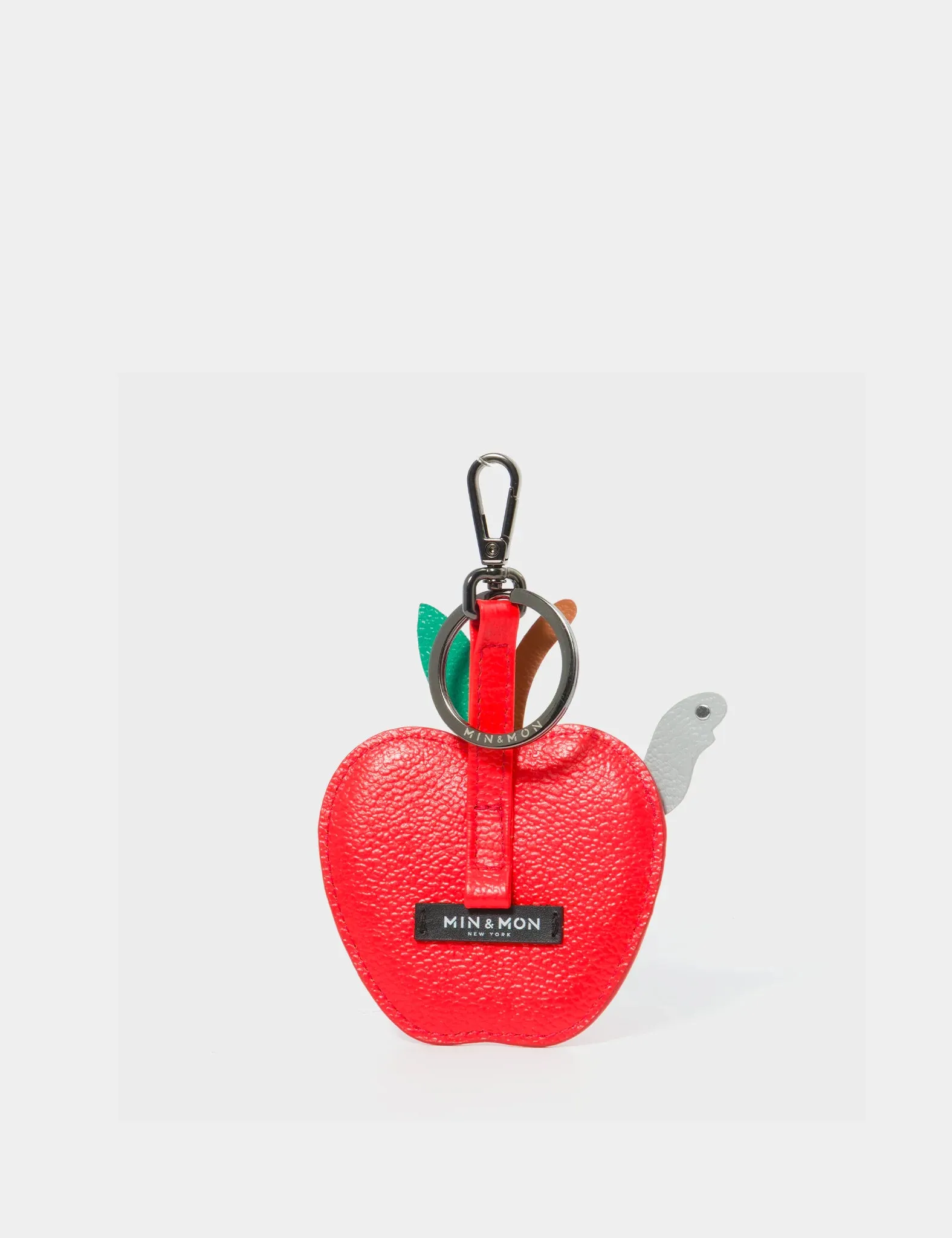 Wormhattan Charm - Fiesta Red Leather Keychain