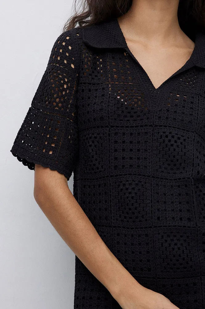 Yerse Sam Black Polo Dress
