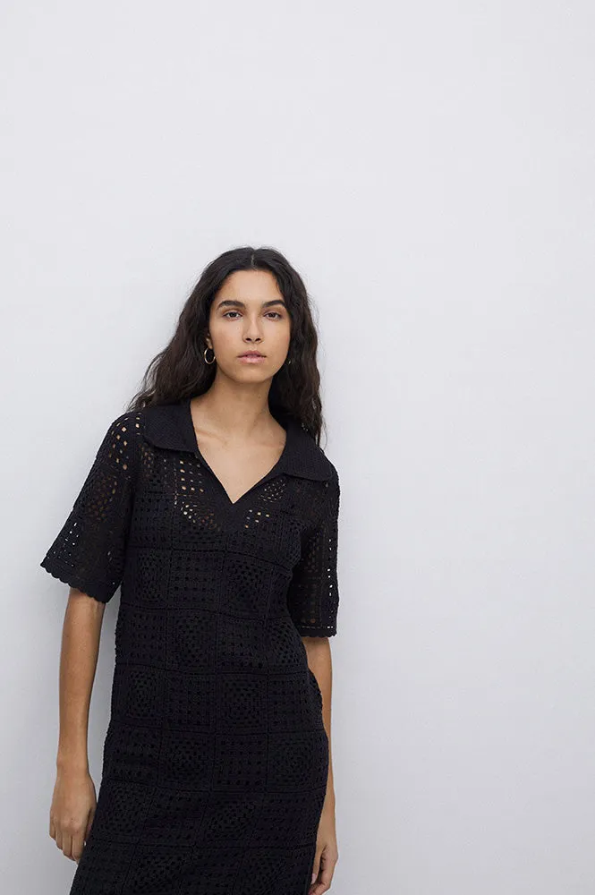 Yerse Sam Black Polo Dress