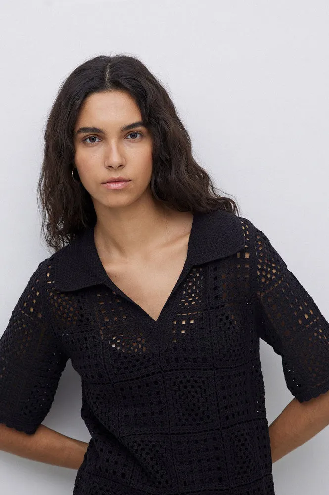 Yerse Sam Black Polo Dress