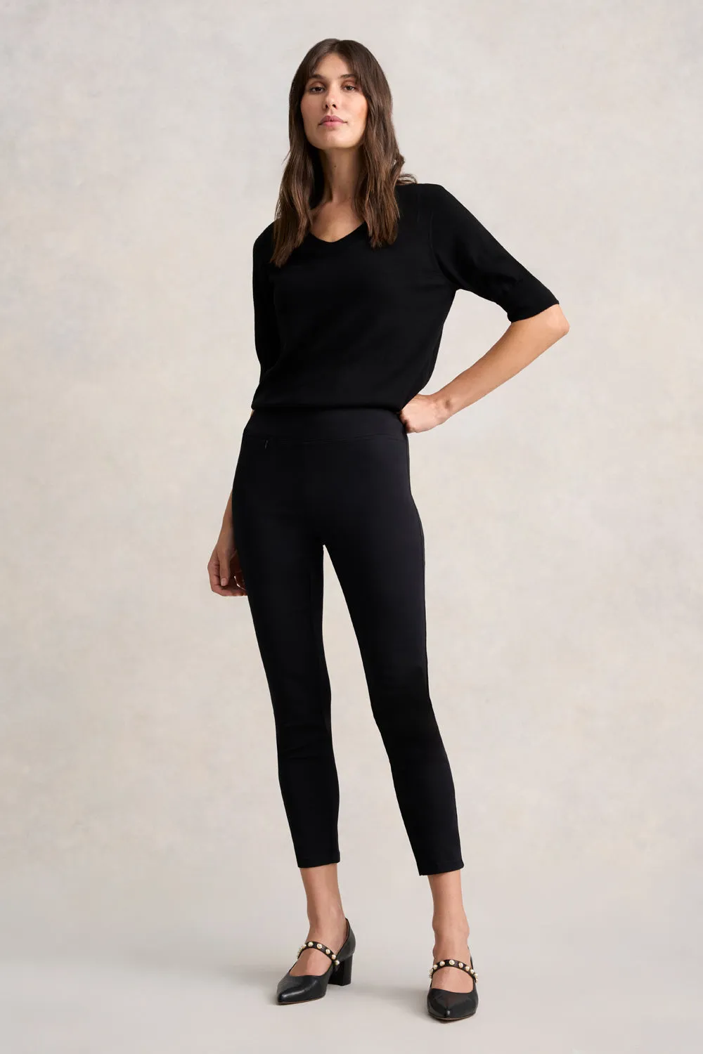 Zip Detail 7/8th Pant - Jet Black