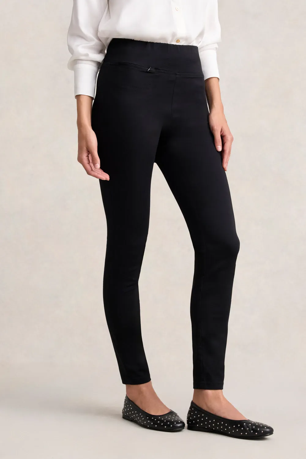 Zip Detail Slim Leg Pant - Jet Black